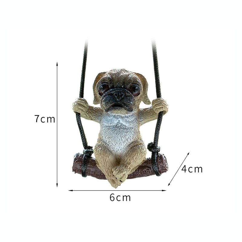 Resin Cute Sunglasses Pug Car Pendants