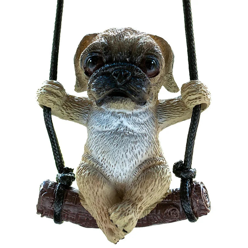 Resin Cute Sunglasses Pug Car Pendants