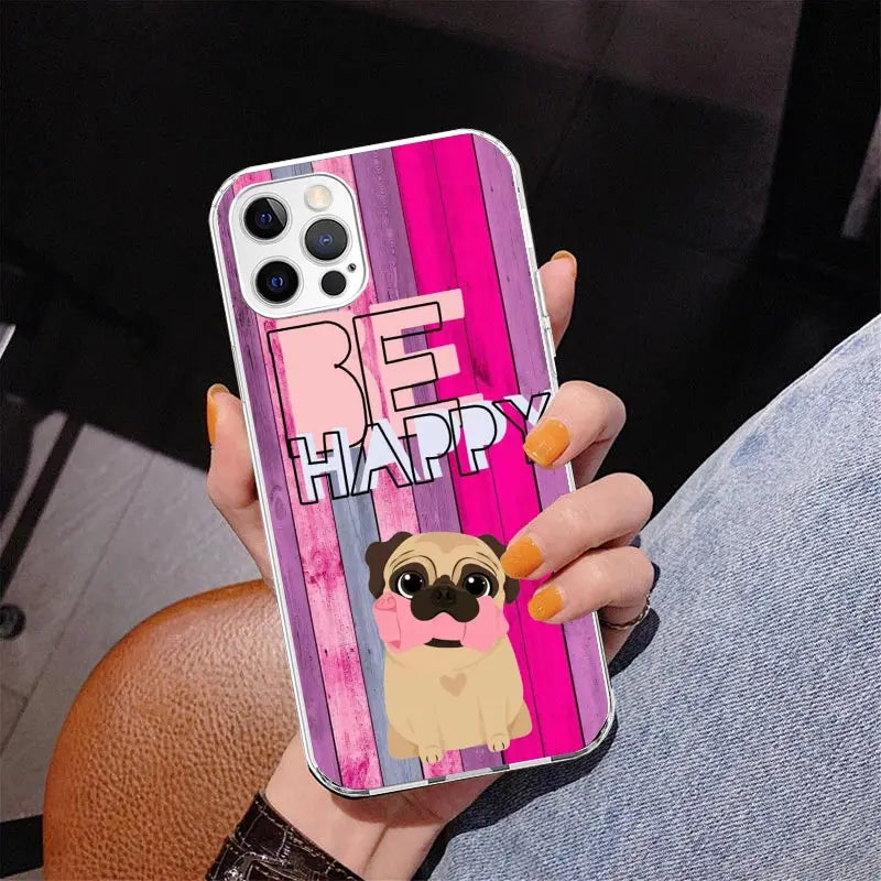 Love Pugs Cute Dog Phone Case for Iphone