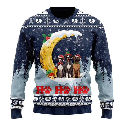 Cute Pet Dog Xmas Moon Christmas Dachshund Sweatshirt