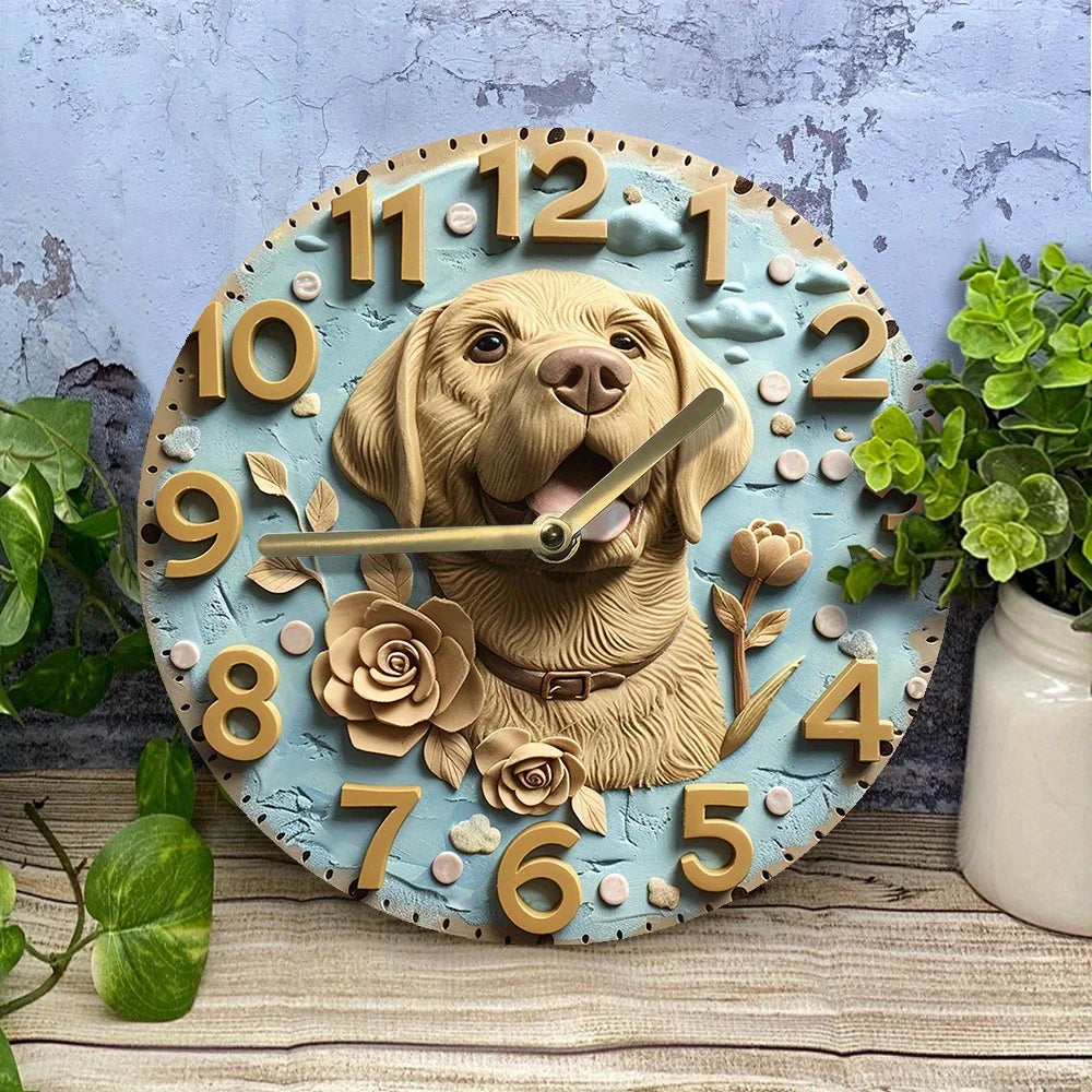 Golden Retriever Themed Silent Wall Clock For Gift