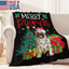 Merry Pugmas Christmas Pug Dog Santa Blanket