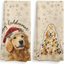 Golden Retriever Christmas Kitchen Towels