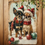 Rustic Wooden Christmas Chihuahua Metal Sign