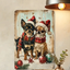 Rustic Wooden Christmas Chihuahua Metal Sign