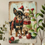 Rustic Wooden Christmas Chihuahua Metal Sign