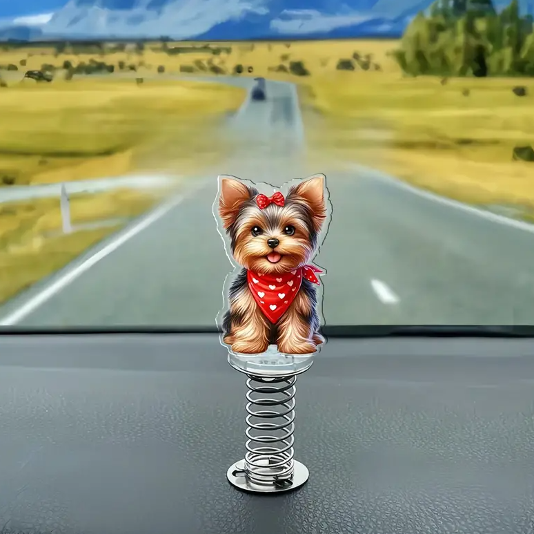 1pc Acrylic Yorkshire Terrier Dog Dashboard Ornament