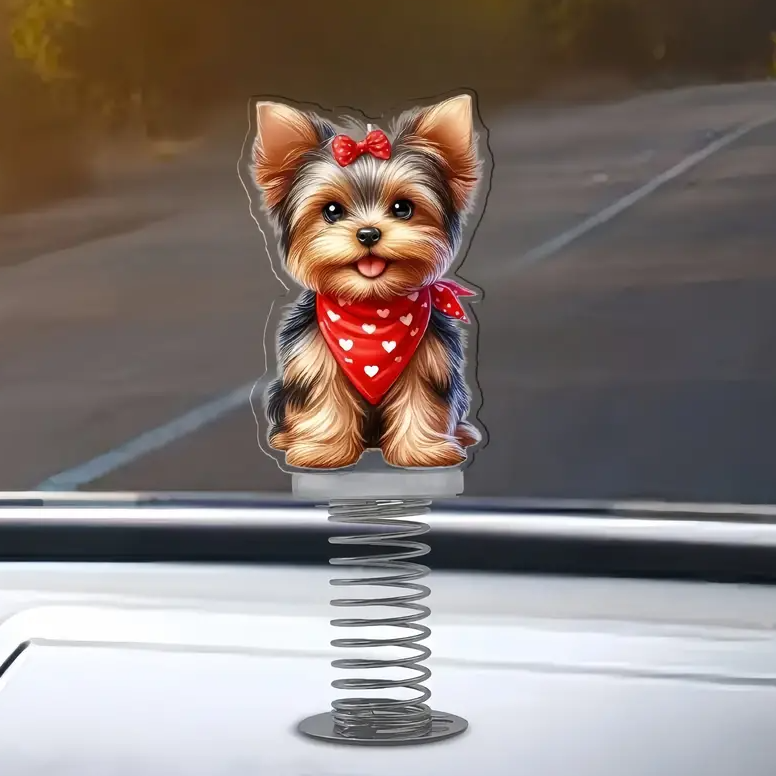 1pc Acrylic Yorkshire Terrier Dog Dashboard Ornament