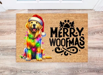 Golden Retriever Christmas Doormat