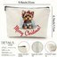 Christmas Yorkshire Terrier Puppy Design Canvas Cosmetic Bag