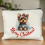 Christmas Yorkshire Terrier Puppy Design Canvas Cosmetic Bag