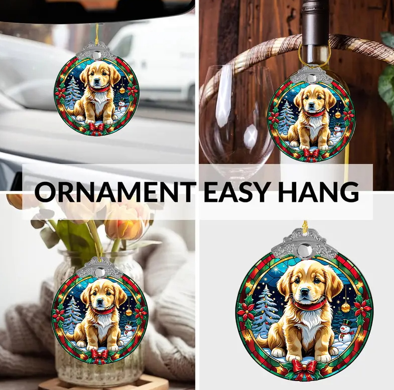 Charming Golden Retriever Puppy Christmas Tree Ornament