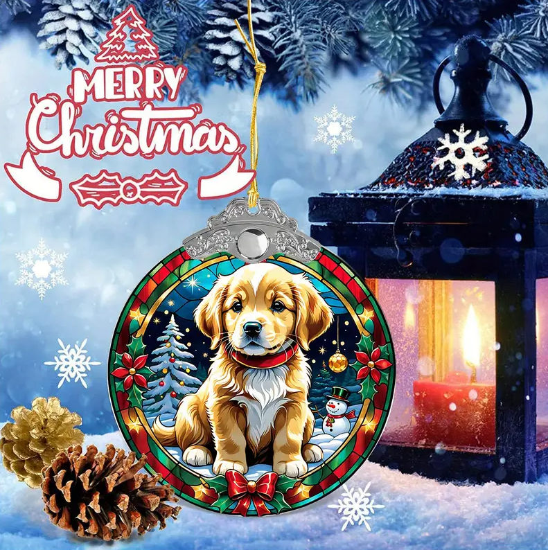 Charming Golden Retriever Puppy Christmas Tree Ornament