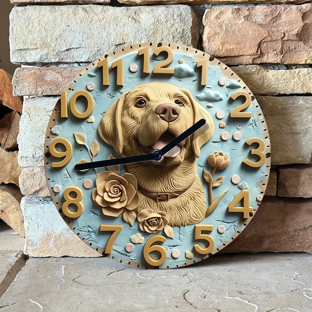 Golden Retriever Themed Silent Wall Clock For Gift