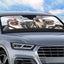 Pug Family Driving Car Sunshade for Windshield