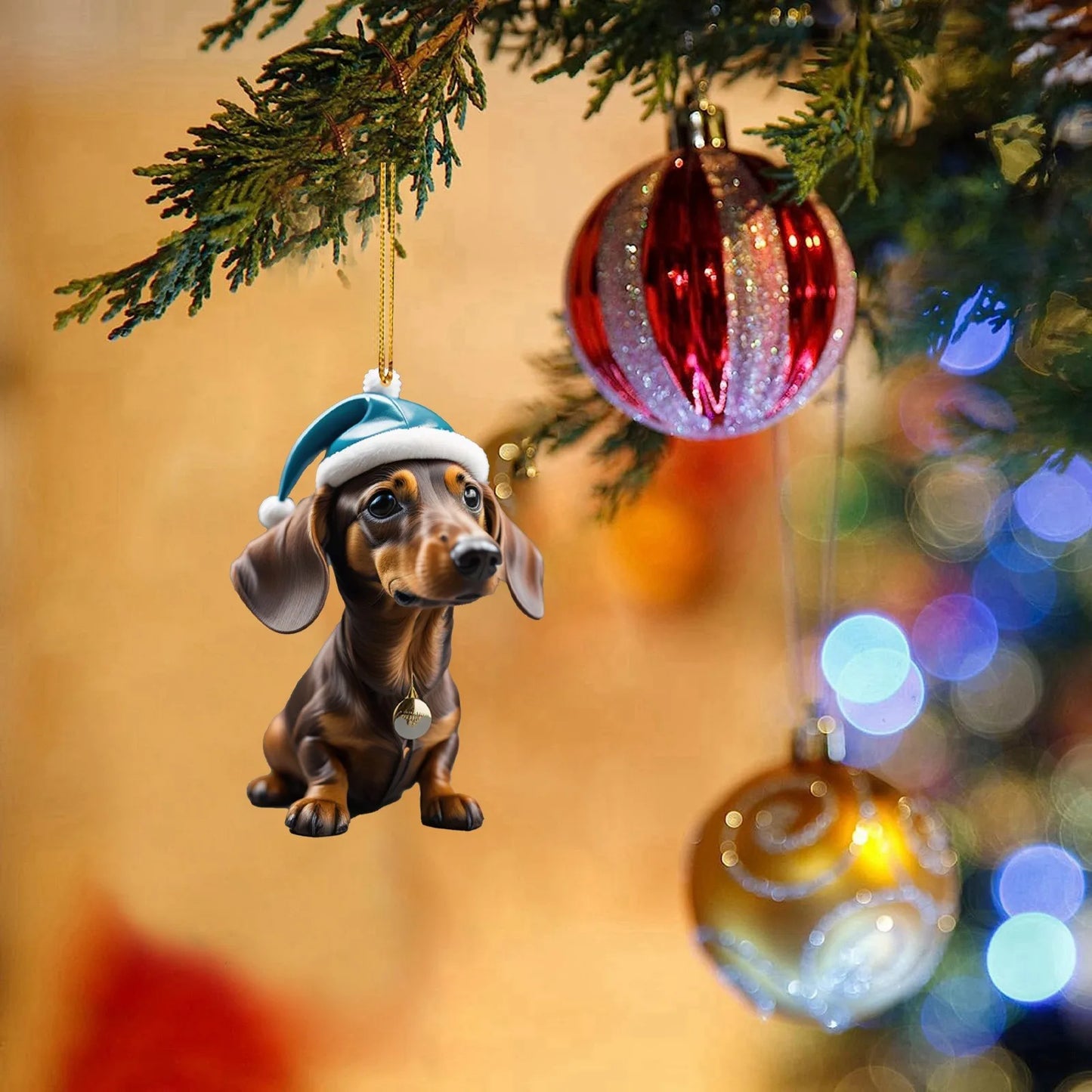 Dachshund Lover Car Hanging Home Tree Pendant Christmas Tree Pendant Lights