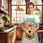 Golden Retriever Floral Crown Linen Apron