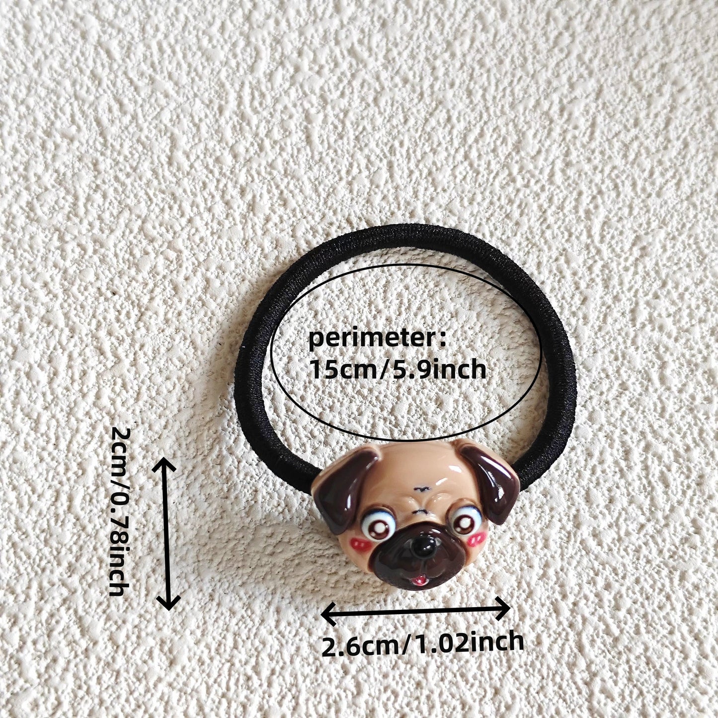 4 Pcs Pug Hair Ties For Pug Mom