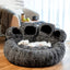 Dog Bed Round Large Pet House Long Plush Deep Sleeping Warm