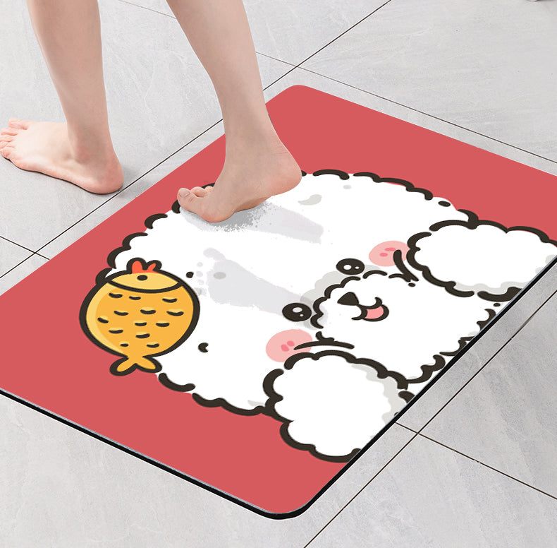 Corgi Teddy Diatoms Mud Absorbent Non-slip Floor Mat