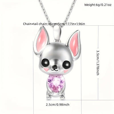 Chihuahua Puppy Pendant Necklace Gift for Dog Lovers