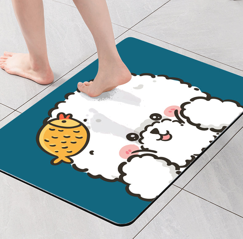 Corgi Teddy Diatoms Mud Absorbent Non-slip Floor Mat