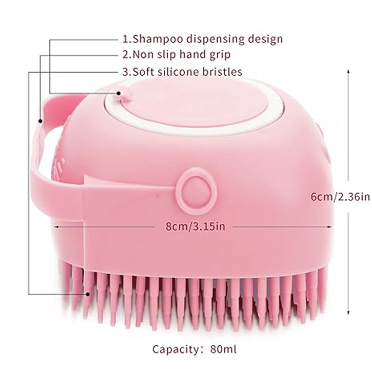 Grooming Cleaning Brush Soft Shampoo Dispenser