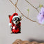 Mischievous Chihuahua in Santa Keychain