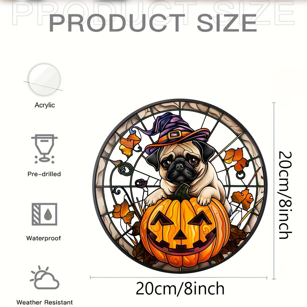 Halloween Pug Dog Suncatcher Wall Art