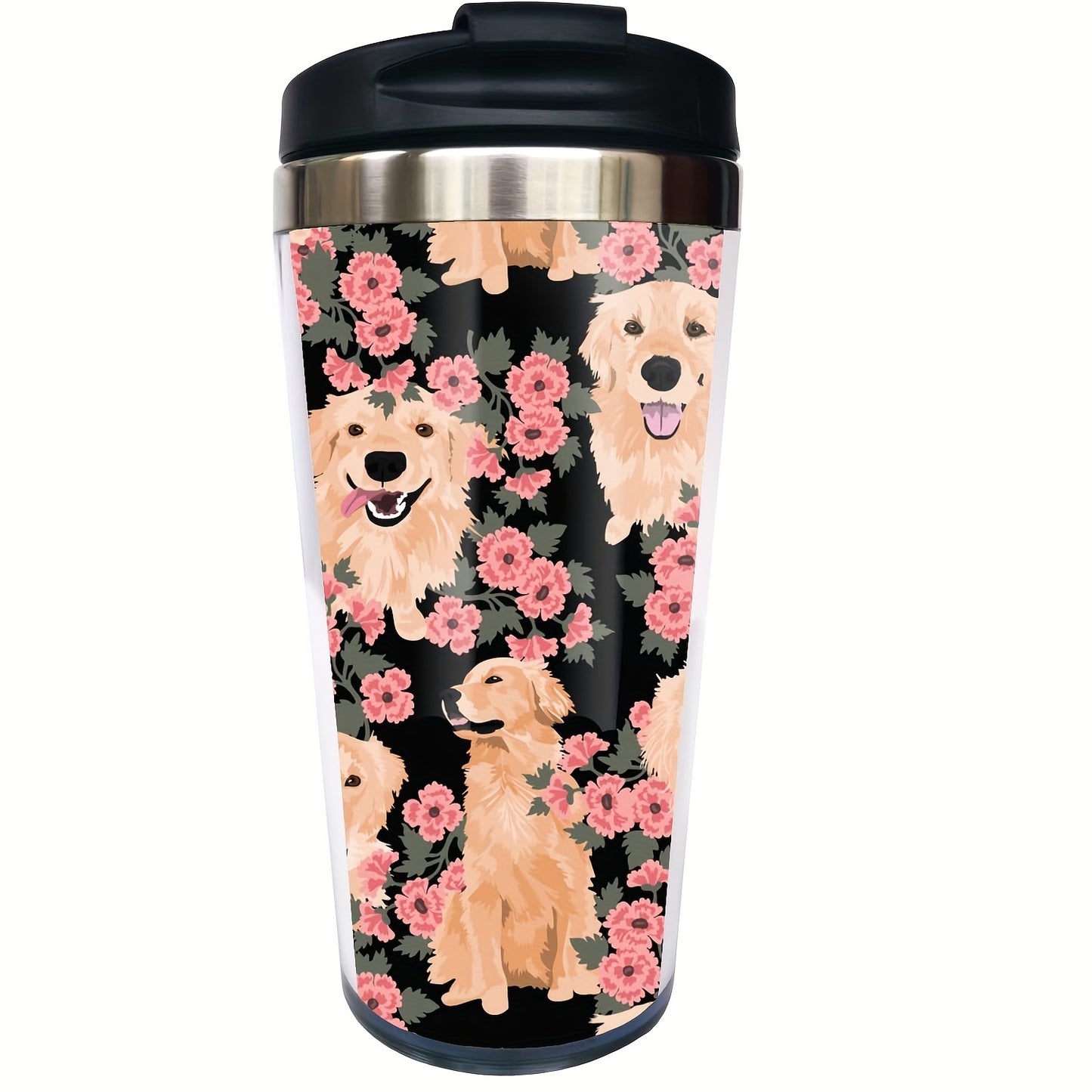 Golden Retriever Dog Print Travel Coffee Mug